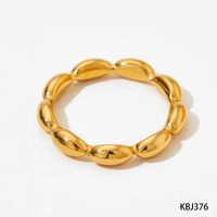 304 Stainless Steel 16K Gold Plated White Gold Plated Gold Plated Simple Style Plating Solid Color Rings sku image 1