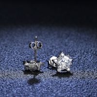 Simple Style Star Sterling Silver Inlay Ear Studs main image 3