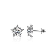 Simple Style Star Sterling Silver Inlay Ear Studs main image 4