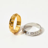 304 Stainless Steel 16K Gold Plated White Gold Plated Gold Plated Simple Style Inlay Solid Color Zircon Rings main image 3
