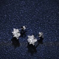Simple Style Star Sterling Silver Inlay Ear Studs main image 6