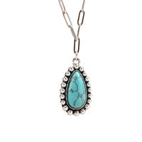 Retro Bohemian Oval Alloy Plating Inlay Turquoise Women's Pendant Necklace main image 3