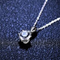 Simple Style Rhombus Sterling Silver Inlay Moissanite Zircon Pendant Necklace main image 4