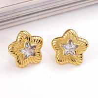 1 Pair Vintage Style Simple Style Oval Heart Shape Plating Inlay Copper Zircon 18k Gold Plated Ear Studs main image 4