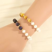 Simple Style Irregular Round Artificial Gemstones Freshwater Pearl Copper Handmade Plating 18k Gold Plated Bracelets main image 6