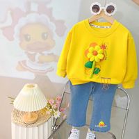 Cute Cartoon Flower Cotton Girls Clothing Sets sku image 1