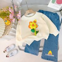 Cute Cartoon Flower Cotton Girls Clothing Sets main image 2