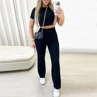 Women's Casual Simple Style Solid Color Polyester Pocket Pants Sets main image 5