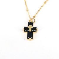 Casual Hip-hop Cross Copper Plating Inlay Zircon Gold Plated Pendant Necklace main image 5