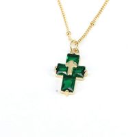 Casual Hip-hop Cross Copper Plating Inlay Zircon Gold Plated Pendant Necklace main image 2