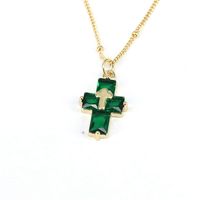 Casual Hip-hop Cross Copper Plating Inlay Zircon Gold Plated Pendant Necklace sku image 6