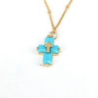 Casual Hip-hop Cross Copper Plating Inlay Zircon Gold Plated Pendant Necklace main image 6