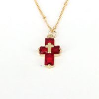 Casual Hip-hop Cross Copper Plating Inlay Zircon Gold Plated Pendant Necklace main image 8