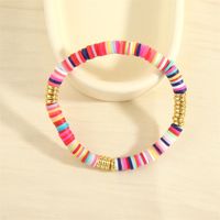 Bohemian Beach Round Colorful 18k Gold Plated Soft Clay Copper Wholesale Bracelets main image 7