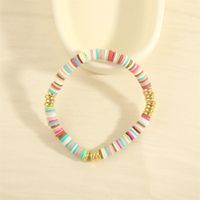 Bohemian Beach Round Colorful 18k Gold Plated Soft Clay Copper Wholesale Bracelets sku image 2