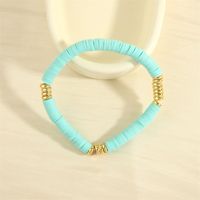 Bohemian Beach Round Colorful 18k Gold Plated Soft Clay Copper Wholesale Bracelets main image 6