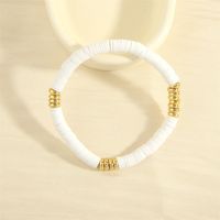 Bohemian Beach Round Colorful 18k Gold Plated Soft Clay Copper Wholesale Bracelets main image 5