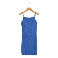 Women's Strap Dress Sexy Lettuce Trim Sleeveless Solid Color Above Knee Party Street sku image 1