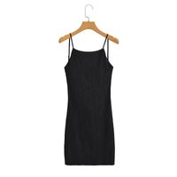 Women's Strap Dress Sexy Lettuce Trim Sleeveless Solid Color Above Knee Party Street main image 4