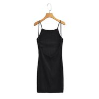 Women's Strap Dress Sexy Lettuce Trim Sleeveless Solid Color Above Knee Party Street main image 2
