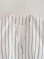 Women's Long Sleeve Blazers Button Business Stripe main image 3