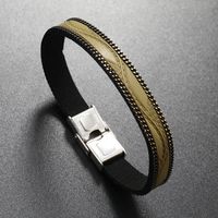 Casual Solid Color Pu Leather Men's Bracelets main image 5