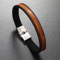 Casual Solid Color Pu Leather Men's Bracelets main image 3