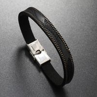 Lässig Einfarbig Pu-leder Männer Armbänder main image 4