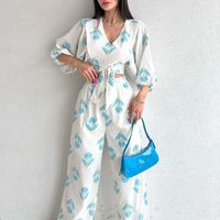 Women's Casual Flower Polyester Printing Leisure Suit Pants Sets main image 5