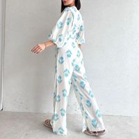 Women's Casual Flower Polyester Printing Leisure Suit Pants Sets main image 4