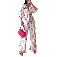 Women's Casual Flower Polyester Printing Leisure Suit Pants Sets main image 3