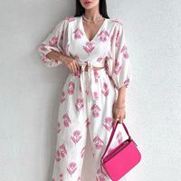 Women's Casual Flower Polyester Printing Leisure Suit Pants Sets main image 2