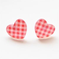 1 Pair Cute Star Heart Shape Printing Arylic Ear Studs sku image 2