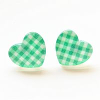 1 Pair Cute Star Heart Shape Printing Arylic Ear Studs sku image 6
