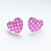 1 Pair Cute Star Heart Shape Printing Arylic Ear Studs sku image 3