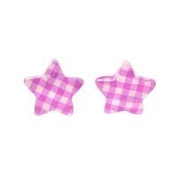 1 Pair Cute Star Heart Shape Printing Arylic Ear Studs main image 3