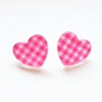 1 Pair Cute Star Heart Shape Printing Arylic Ear Studs sku image 4