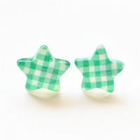 1 Pair Cute Star Heart Shape Printing Arylic Ear Studs sku image 12