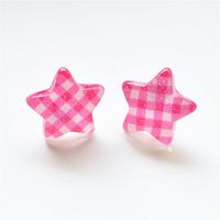 1 Pair Cute Star Heart Shape Printing Arylic Ear Studs sku image 8