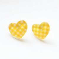 1 Pair Cute Star Heart Shape Printing Arylic Ear Studs sku image 1