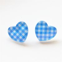 1 Pair Cute Star Heart Shape Printing Arylic Ear Studs sku image 5