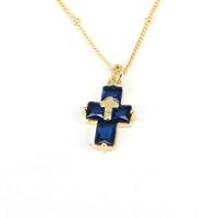 Casual Hip-hop Cross Copper Plating Inlay Zircon Gold Plated Pendant Necklace sku image 7