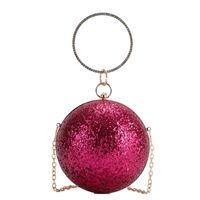 Gold Rose Red Silver Pu Leather Solid Color Round Evening Bags main image 4