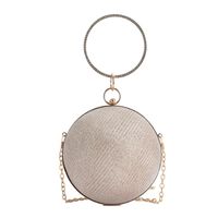 Gold Rose Red Silver Pu Leather Solid Color Round Evening Bags sku image 6