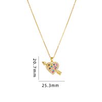 Simple Style Cartoon Character Heart Shape Bow Knot Copper Inlay Zircon Pendant Necklace sku image 43