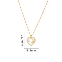 Simple Style Cartoon Character Heart Shape Bow Knot Copper Inlay Zircon Pendant Necklace sku image 38