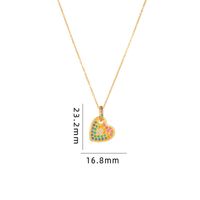 Simple Style Cartoon Character Heart Shape Bow Knot Copper Inlay Zircon Pendant Necklace sku image 42