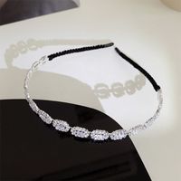 Elegant Simple Style Water Droplets Heart Shape Bow Knot Alloy Inlay Artificial Rhinestones Hair Band main image 1