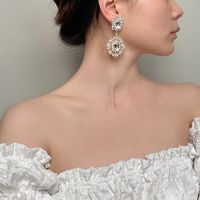 1 Pair Lady Geometric Inlay Alloy Artificial Gemstones Drop Earrings main image 5
