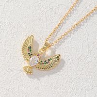 Commute Bird Copper Zircon Pendant Necklace In Bulk sku image 2